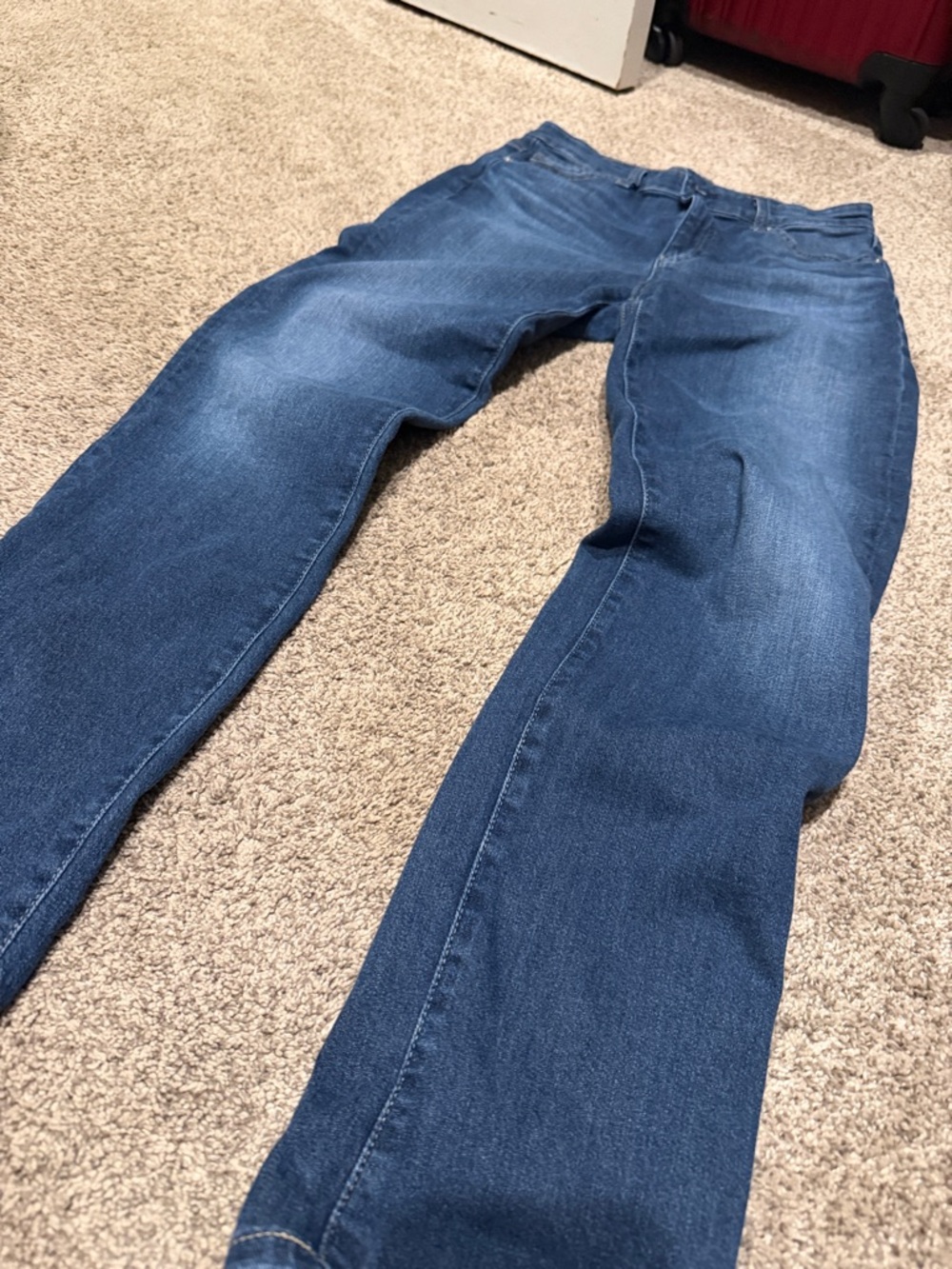 AG Adriano Goldschmied Women’s Straight Jeans in Mid Blue Wash